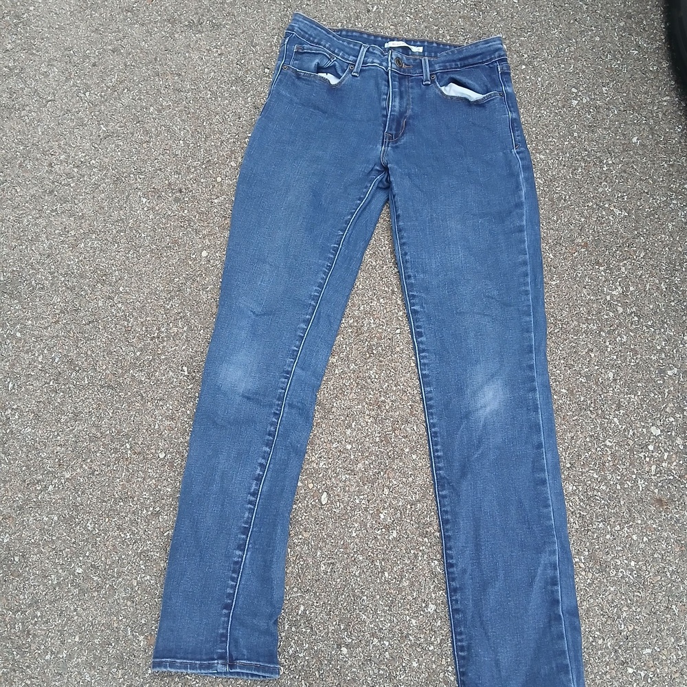 Levis Mid Rise Skinny Jeans Womens 8 W29 L32 Blue Medium Wash Stretch Denim